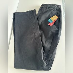 Merona Mens Flat Front Grey Pants Nanotex Cotton Fabric Classic Fit New Size 2